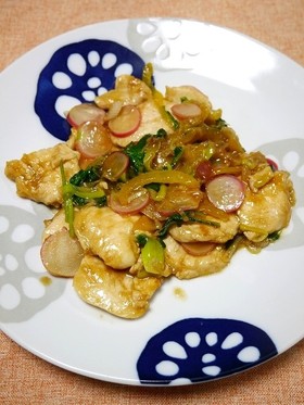 簡単!ムネ肉とラディッシュの生姜炒め